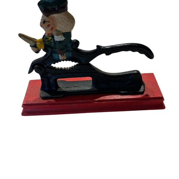 Vintage Nutcracker on Red Wooden Base - Picture 6 of 8